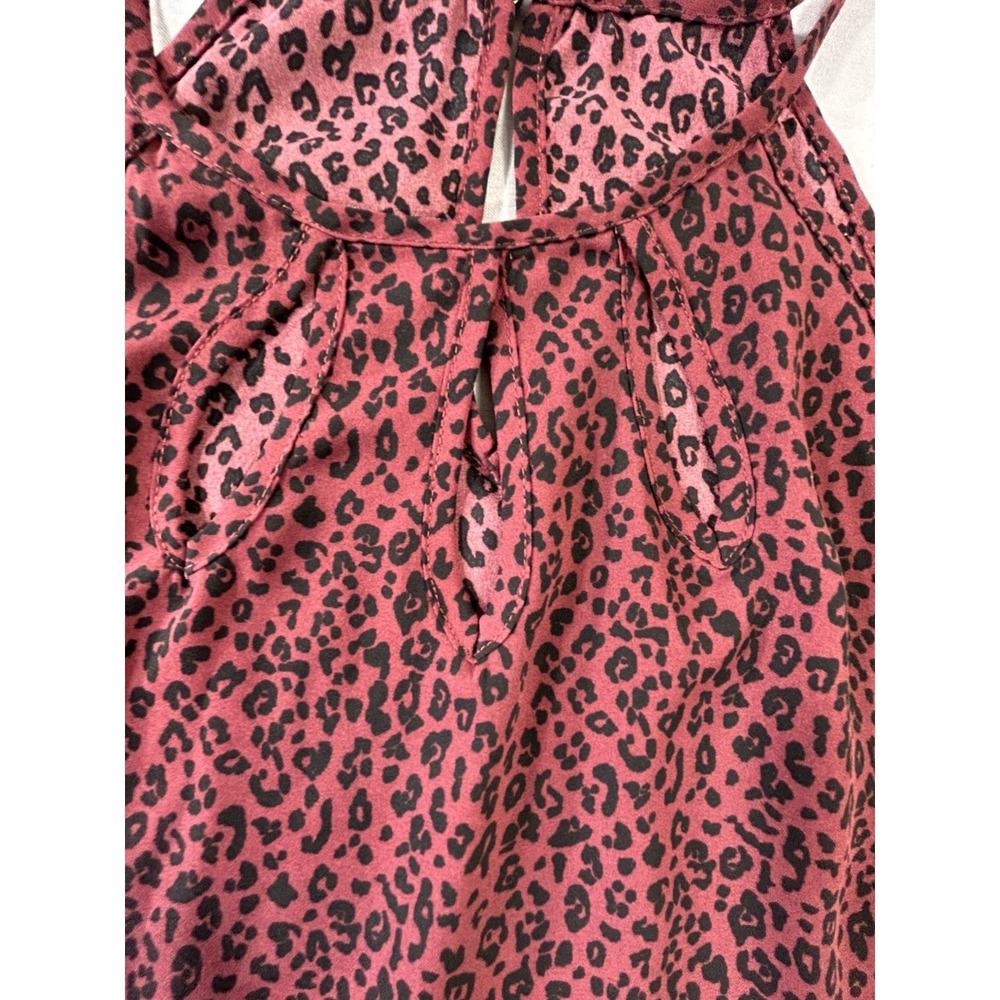 Boho Chic Night Out Glam Layering Burgundy Animal Print Camisole Women's Medium - Picture 2 of 7